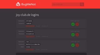 
                            2. joy-club.de passwords - BugMeNot