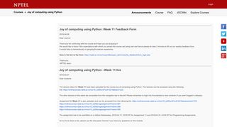 
                            6. Joy of computing using Python - - Announcements - NPTEL Online ...