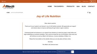 
                            9. Joy of Life Nutrition – Alltech Life Sciences