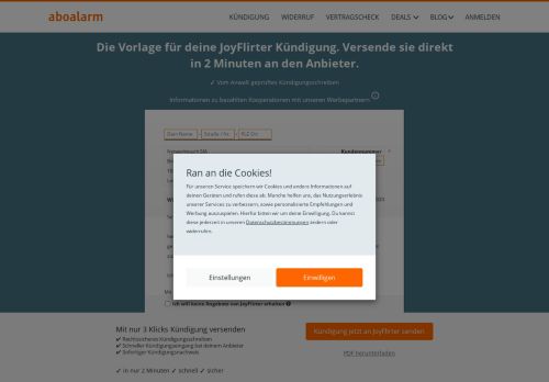 
                            6. JoyFlirter online kündigen | geprüfte Vorlage - Aboalarm