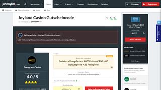 
                            4. Joyland Casino Gutscheincode 2019: BETEXPOL, 25€ gratis