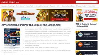 
                            11. Joyland Casino: PayPal und Bonus ohne Einzahlung -