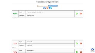 
                            4. joymax.com - free accounts, logins and passwords