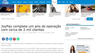 
                            6. JoyPay completa um ano de operação com cerca de 2 mil clientes ...