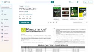 
                            11. JP JF Revision Plan 2016 | Inorganic Chemistry | Chemical Compounds