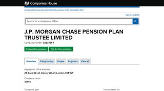 
                            11. J.P. MORGAN CHASE PENSION PLAN TRUSTEE LIMITED ...