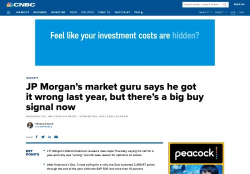 
                            6. JP Morgan market guru says he was wrong last year, but there's signs ...