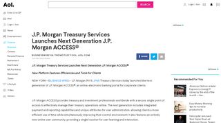 
                            11. JP Morgan Treasury Services Launches Next Generation ... - AOL.com