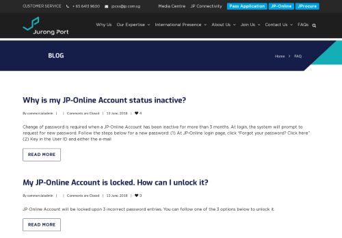 
                            3. JP-Online Login Issues Archives - Jurong Port
