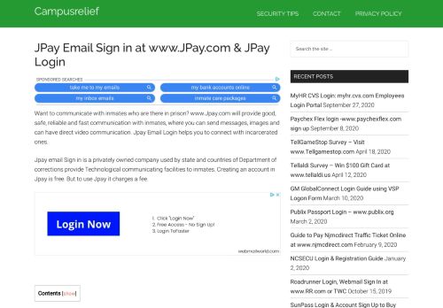 
                            5. JPay Email Sign in | www.JPay.com & JPay Login - Campus Relief