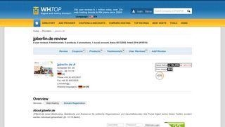 
                            13. Jpberlin Review. Is jpberlin.de good web hosting in Germany? - WHTop