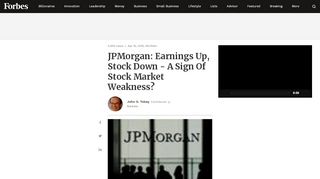 
                            12. JPMorgan: Earnings Up, Stock Down - A Sign Of Stock Market ...