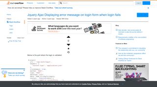 
                            1. Jquery Ajax Displaying error message on login form when login ...