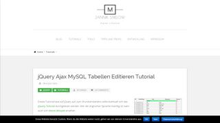 
                            9. jQuery Ajax MySQL Tabellen Editieren Tutorial – Jannik Strelow