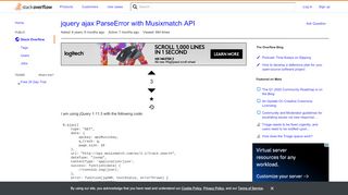 
                            11. jquery ajax ParseError with Musixmatch API - Stack Overflow