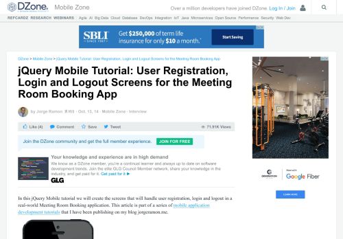 
                            1. jQuery Mobile Tutorial: User Registration, Login and Logout Screens ...