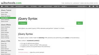 
                            3. jQuery Syntax - W3Schools