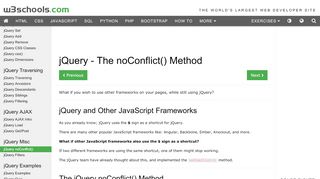 
                            9. jQuery The noConflict() Method - W3Schools