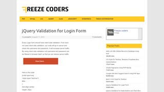 
                            1. jQuery Validation for Login Form - Freeze Coders