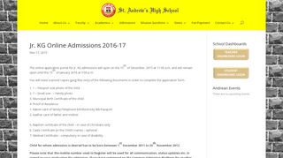 
                            7. Jr. KG Online Admissions 2016-17 | St. Andrew's High School