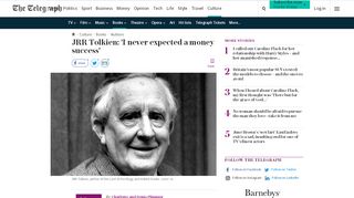 
                            12. JRR Tolkien: 'Film my books? Its easier to film the Odyssey'