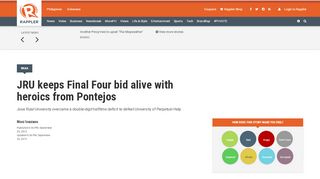 
                            12. JRU keeps Final Four bid alive with heroics from Pontejos - Rappler