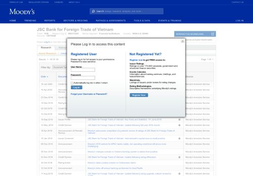 
                            8. JSC Bank for Foreign Trade of Vietnam Credit Rating - Moody's