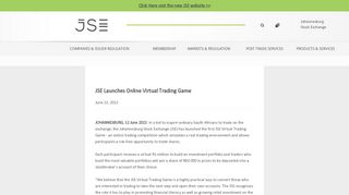 
                            4. JSE Launches Online Virtual Trading Game