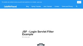 
                            7. JSF - Login Servlet Filter Example - CodeNotFound.com