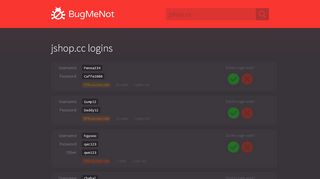 
                            5. jshop.cc logins - BugMeNot