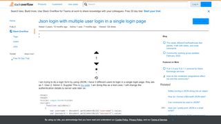 
                            1. Json login with multiple user login in a single login page - Stack ...