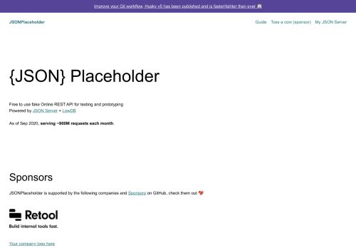 
                            5. JSONPlaceholder - Fake online REST API for developers
