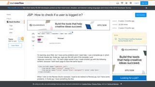 
                            1. JSP: How to check if a user is logged in? - Stack Overflow