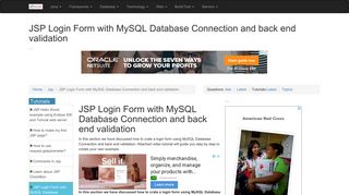 
                            4. JSP Login Form with MySQL Database Connection and back end ...