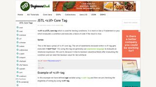
                            8. JSTL <c:if> Core Tag - BeginnersBook.com