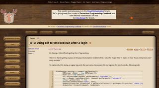 
                            3. JSTL: Using c:if to test boolean after a login (JSP forum at ...