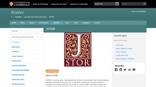 
                            4. JSTOR | Alumni
