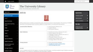 
                            5. JSTOR - Ejournals - The University Library - The University of Sheffield