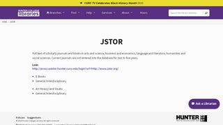 
                            8. JSTOR | Hunter College Libraries