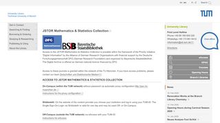 
                            12. JSTOR Mathematics & Statistics Collection | TUM University Library