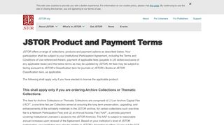 
                            7. JSTOR Product and Payment Terms | About JSTOR