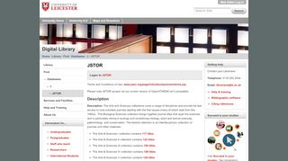 
                            3. JSTOR — University of Leicester