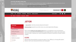 
                            13. JSTOR – University of Reading