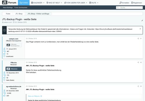 
                            4. JTL-Backup Plugin - weiße Seite | Supportforum für JTL-Wawi, JTL ...