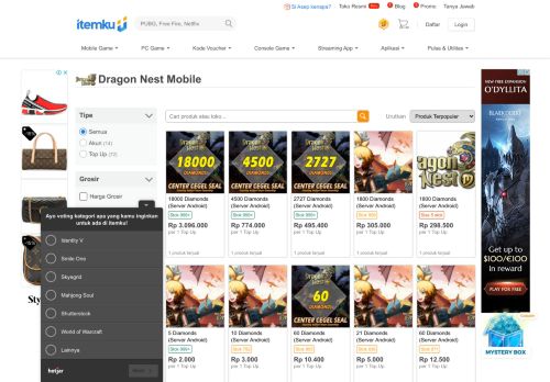 
                            8. Jual Beli Akun, Top Up Dragon Nest Mobile | itemku