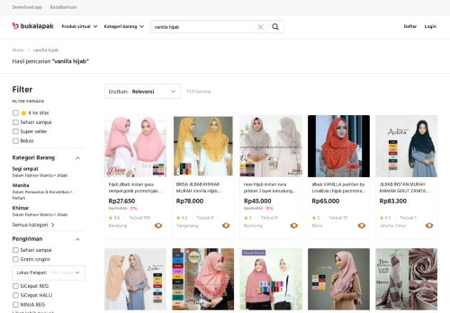 
                            6. Jual Produk Vanilla Hijab Murah dan Terlengkap | Bukalapak