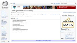 
                            11. Juan Agustín Maza University - Wikipedia