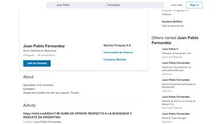 
                            6. Juan Pablo Fernandez - Propietario - SkyCop Paraguay S.A. | LinkedIn