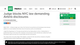 
                            10. Judge blocks NYC law demanding Airbnb disclosures - 660 News