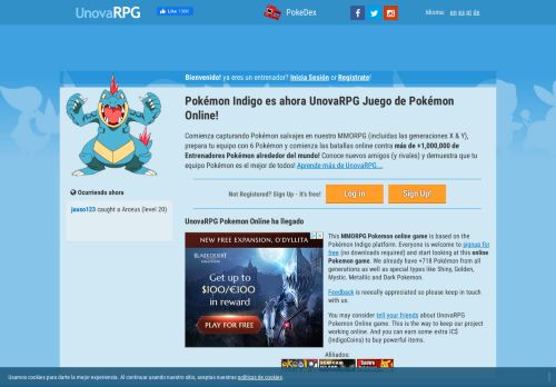 
                            1. Juego de Pokemon Online UnovaRPG